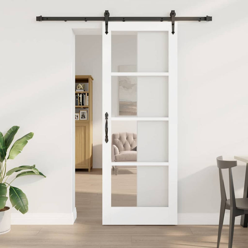 vidaXL Egyszerű Csúszó Ajtó Fehér 78 x 211 cm Fa és fém