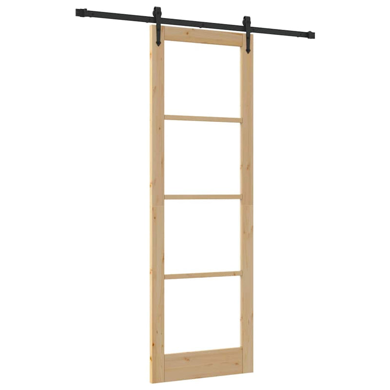 vidaXL Egyszerű Csúszó Ajtó Barna 78 x 232 cm Fa és fém