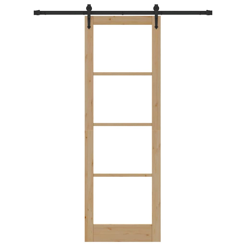 vidaXL Egyszerű Csúszó Ajtó Barna 78 x 232 cm Fa és fém