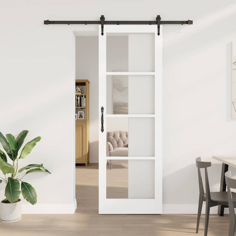 vidaXL Egyszerű Csúszó Ajtó Fehér 78 x 232 cm Fa és fém