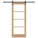 vidaXL Csúszó ajtó Természetes 83 x 202 cm Tömör fenyőfa és üveg