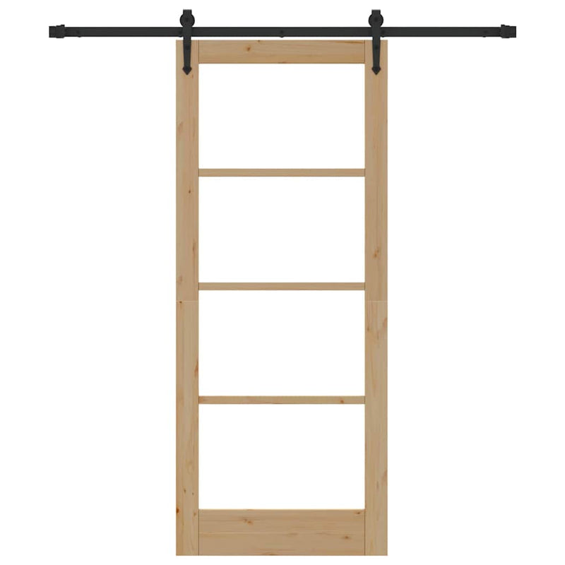 vidaXL Egyszerű Csúszó Ajtó Barna 83 x 202 cm Fa és fém