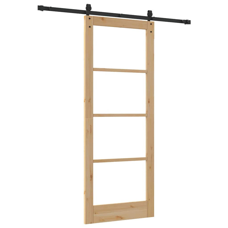 vidaXL Egyszerű Csúszó Ajtó Barna 83 x 211 cm Fa és fém