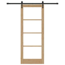 vidaXL Csúszó ajtó Természetes 83 x 211 cm Tömör fenyőfa és üveg