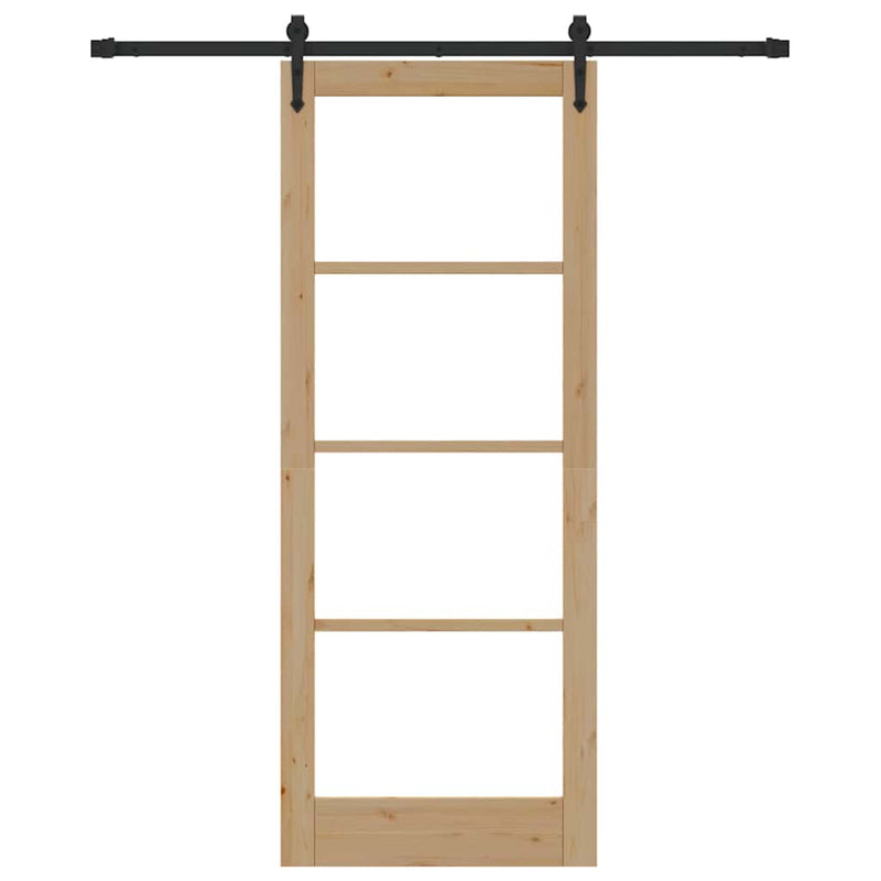 vidaXL Egyszerű Csúszó Ajtó Barna 83 x 211 cm Fa és fém