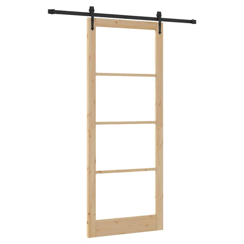 vidaXL Egyszerű Csúszó Ajtó Barna 83 x 232 cm Fa és fém