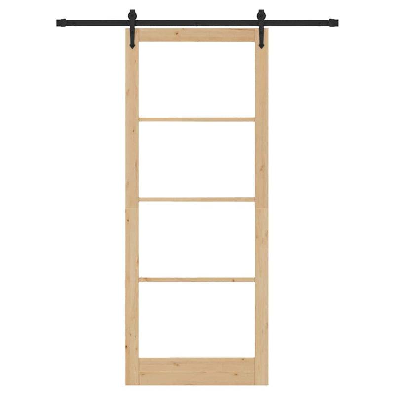 vidaXL Egyszerű Csúszó Ajtó Barna 83 x 232 cm Fa és fém