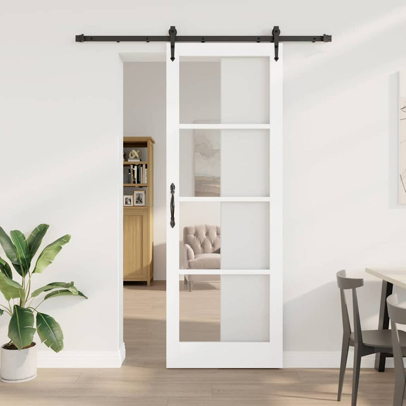 vidaXL Egyszerű Csúszó Ajtó Fehér 83 x 232 cm Fa és fém