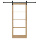 vidaXL Csúszó ajtó Természetes 86 x 198,5 cm Tömör fenyőfa és üveg