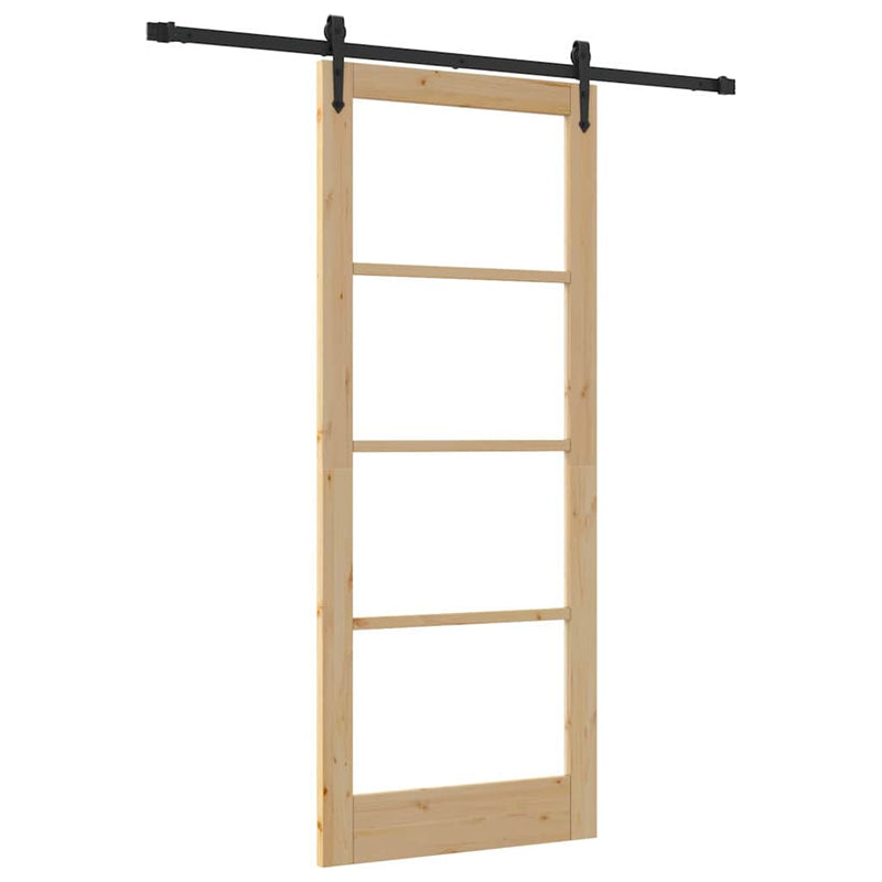 vidaXL Egyszerű Csúszó Ajtó Barna 86 x 211 cm Fa és fém