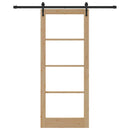 vidaXL Csúszó ajtó Természetes 86 x 211 cm Tömör fenyőfa és üveg