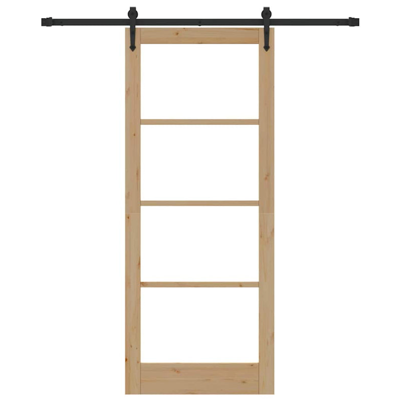vidaXL Egyszerű Csúszó Ajtó Barna 86 x 211 cm Fa és fém