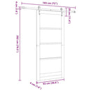vidaXL Csúszó ajtó Természetes 93 x 202 cm Tömör fenyőfa és üveg