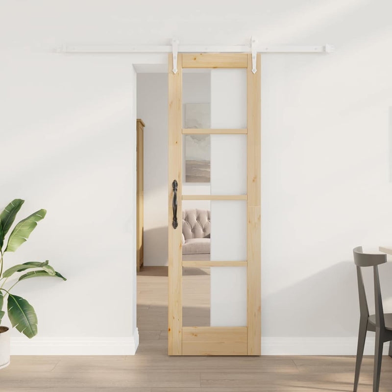 vidaXL Egyszerű Csúszó Ajtó Barna 61 x 198.5 cm Fa és fém