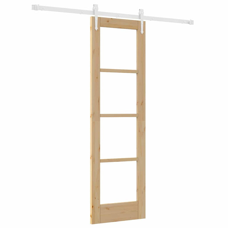 vidaXL Egyszerű Csúszó Ajtó Barna 61 x 198.5 cm Fa és fém
