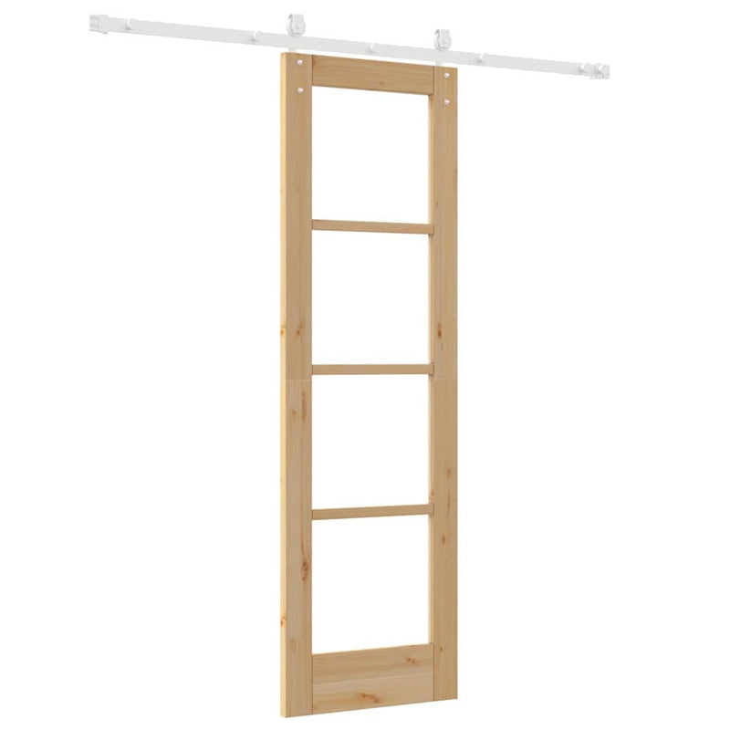 vidaXL Egyszerű Csúszó Ajtó Barna 61 x 198.5 cm Fa és fém