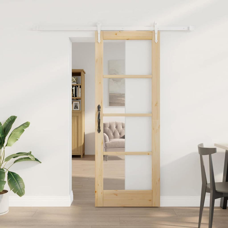 vidaXL Egyszerű Csúszó Ajtó Barna 73.5 x 198.5 cm Fa és fém