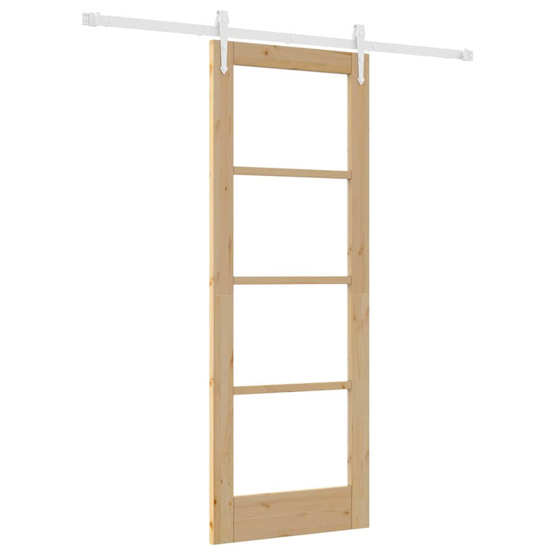 vidaXL Egyszerű Csúszó Ajtó Barna 73.5 x 198.5 cm Fa és fém