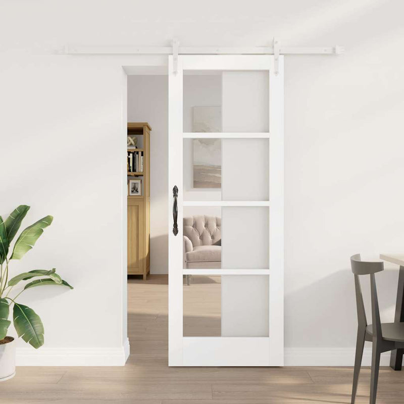 vidaXL Egyszerű Csúszó Ajtó Fehér 73.5 x 198.5 cm Fa és fém