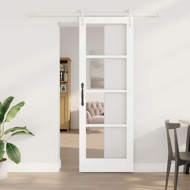 vidaXL Egyszerű Csúszó Ajtó Fehér 73.5 x 211 cm Fa és fém