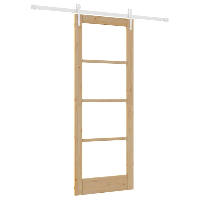 vidaXL Egyszerű Csúszó Ajtó Barna 78 x 202 cm Fa és fém