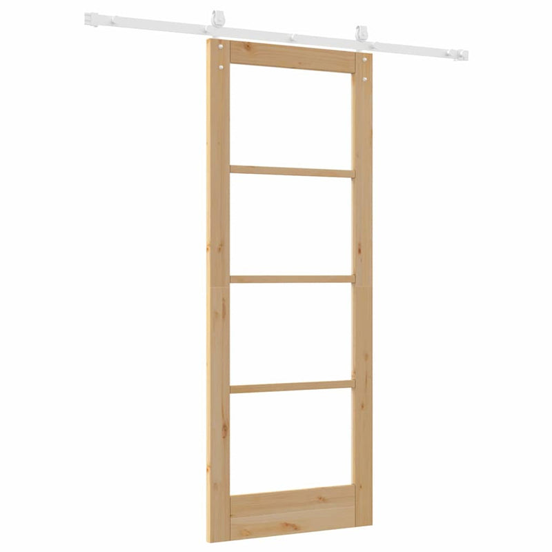vidaXL Egyszerű Csúszó Ajtó Barna 78 x 202 cm Fa és fém