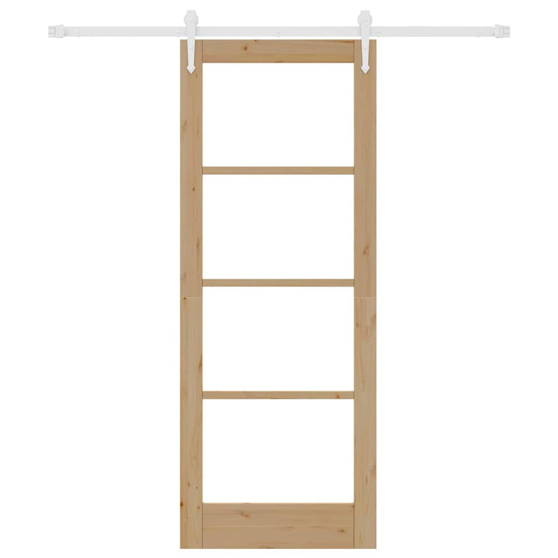 vidaXL Egyszerű Csúszó Ajtó Barna 78 x 202 cm Fa és fém