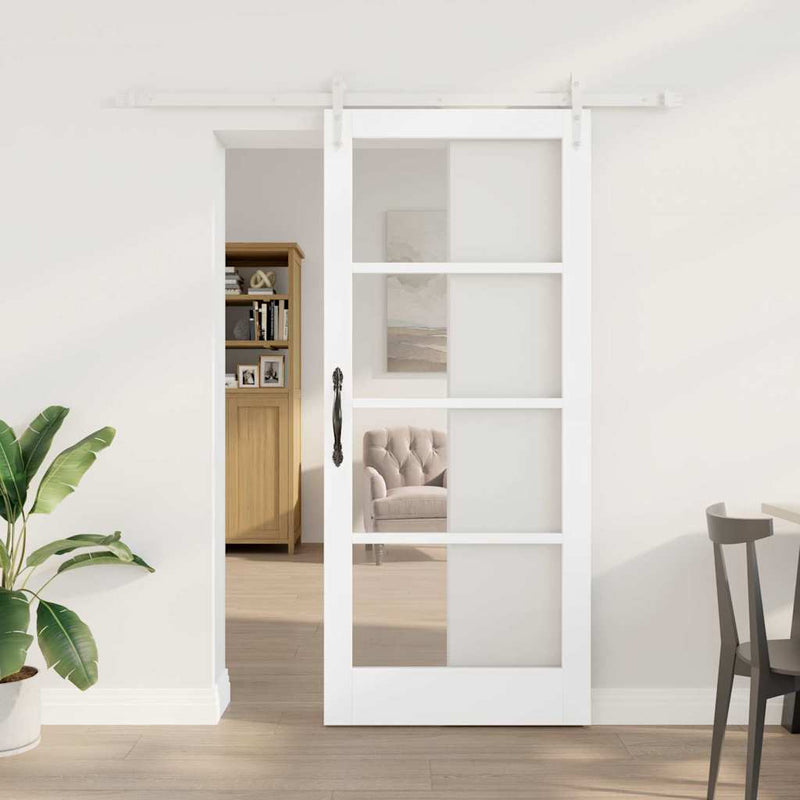 vidaXL Egyszerű Csúszó Ajtó Fehér 78 x 202 cm Fa és fém