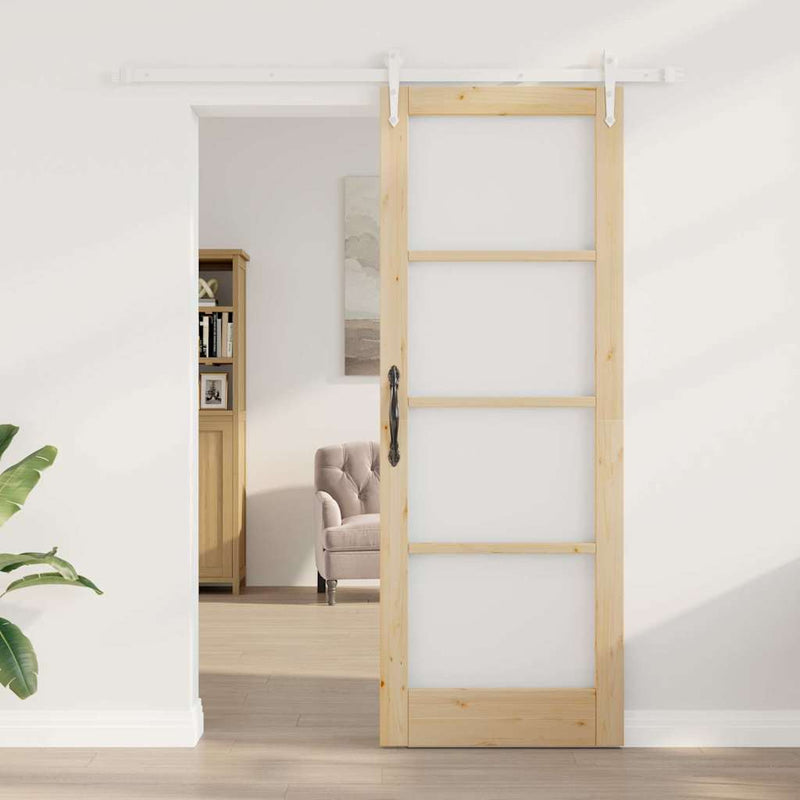 vidaXL Egyszerű Csúszó Ajtó Barna 78 x 211 cm Fa és fém