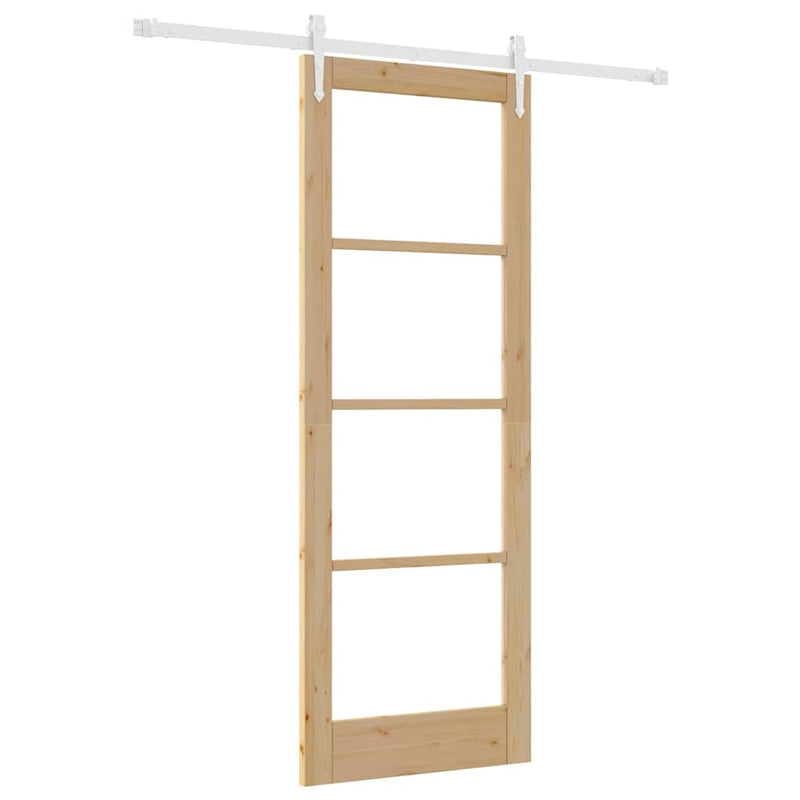vidaXL Egyszerű Csúszó Ajtó Barna 78 x 211 cm Fa és fém