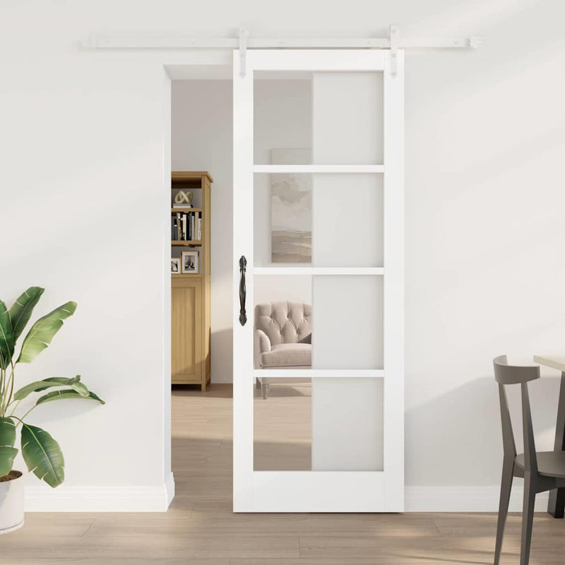 vidaXL Egyszerű Csúszó Ajtó Fehér 78 x 211 cm Fa és fém