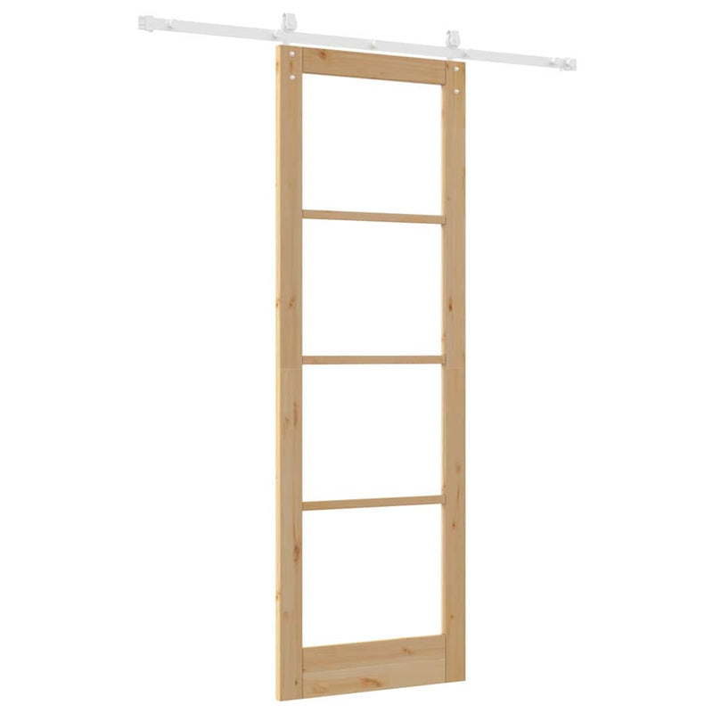 vidaXL Egyszerű Csúszó Ajtó Barna 78 x 232 cm Fa és fém