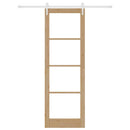 vidaXL Csúszó ajtó Természetes 78 x 232 cm Tömör fenyőfa és üveg