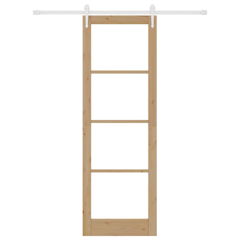 vidaXL Egyszerű Csúszó Ajtó Barna 78 x 232 cm Fa és fém