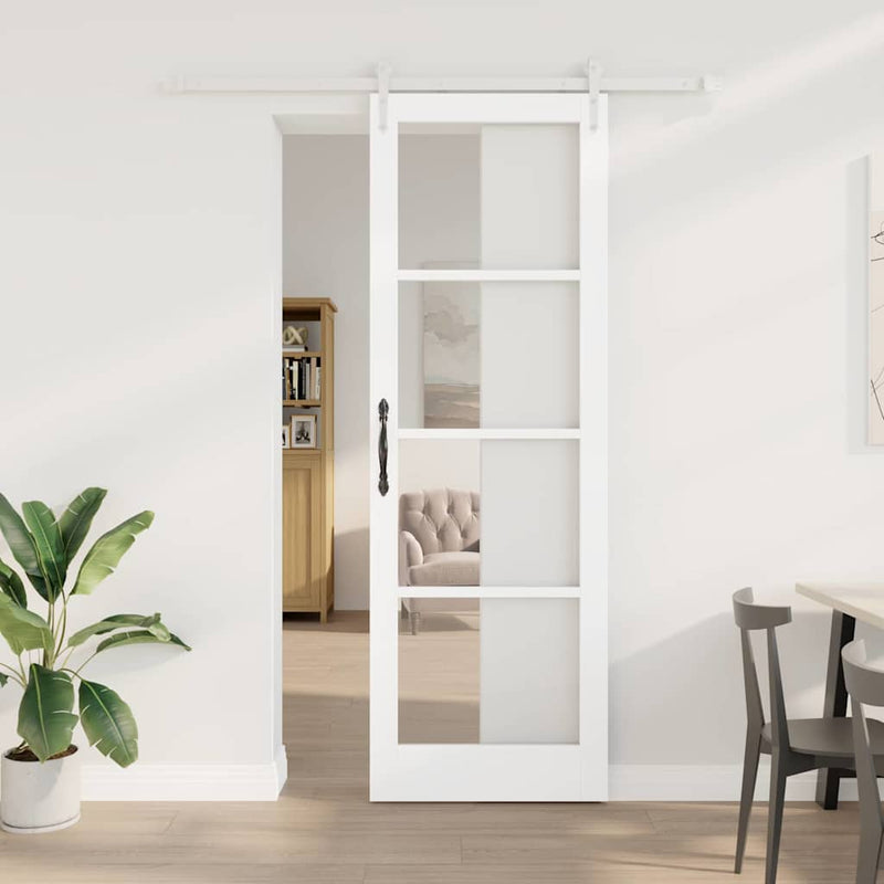 vidaXL Egyszerű Csúszó Ajtó Fehér 78 x 232 cm Fa és fém