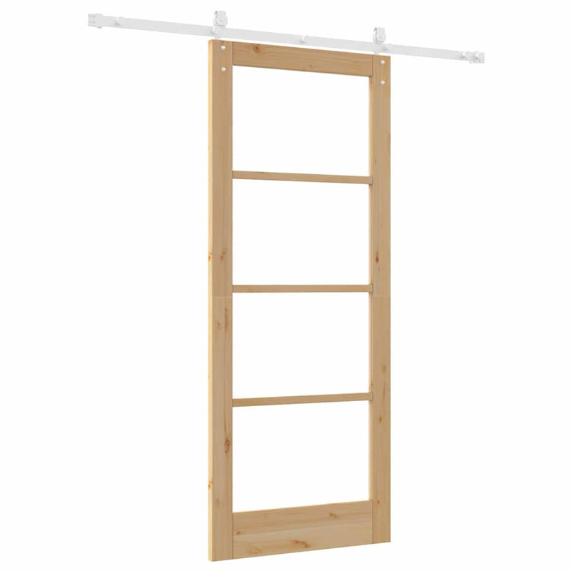 vidaXL Egyszerű Csúszó Ajtó Barna 83 x 202 cm Fa és fém
