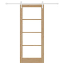 vidaXL Csúszó ajtó Természetes 83 x 202 cm Tömör fenyőfa és üveg