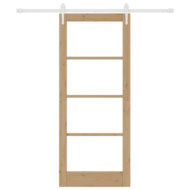 vidaXL Egyszerű Csúszó Ajtó Barna 83 x 202 cm Fa és fém