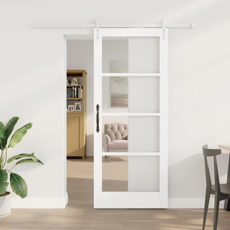 vidaXL Egyszerű Csúszó Ajtó Fehér 83 x 202 cm Fa és fém