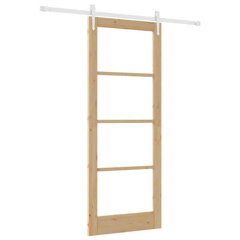 vidaXL Egyszerű Csúszó Ajtó Barna 83 x 211 cm Fa és fém