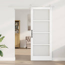vidaXL Csúszó ajtó Fehér 83 x 211 cm Tömör fenyőfa és üveg