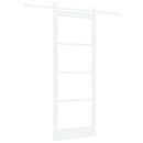 vidaXL Csúszó ajtó Fehér 83 x 211 cm Tömör fenyőfa és üveg