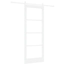 vidaXL Csúszó ajtó Fehér 83 x 211 cm Tömör fenyőfa és üveg