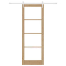 vidaXL Csúszó ajtó Barna 83 x 232 cm Tömör fenyőfa és üveg