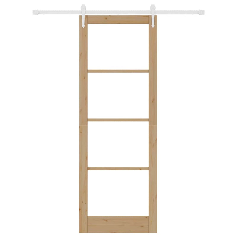 vidaXL Egyszerű Csúszó Ajtó Barna 83 x 232 cm Fa és fém