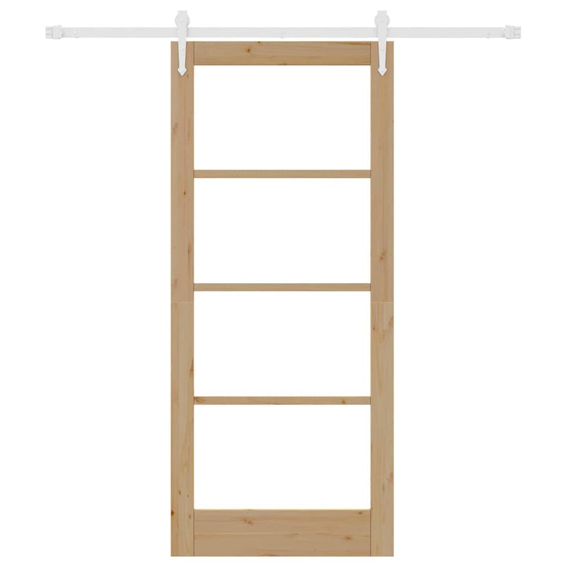 vidaXL Egyszerű Csúszó Ajtó Barna 86 x 198.5 cm Fa és fém