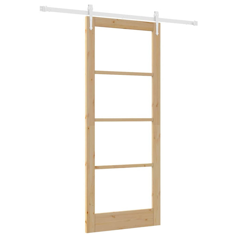 vidaXL Egyszerű Csúszó Ajtó Barna 86 x 211 cm Fa és fém