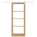 vidaXL Csúszó ajtó Természetes 86 x 211 cm Tömör fenyőfa és üveg