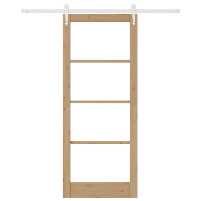 vidaXL Egyszerű Csúszó Ajtó Barna 86 x 211 cm Fa és fém