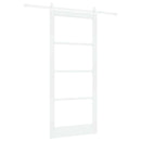 vidaXL Csúszó ajtó Fehér 93 x 211 cm Tömör fenyőfa és üveg